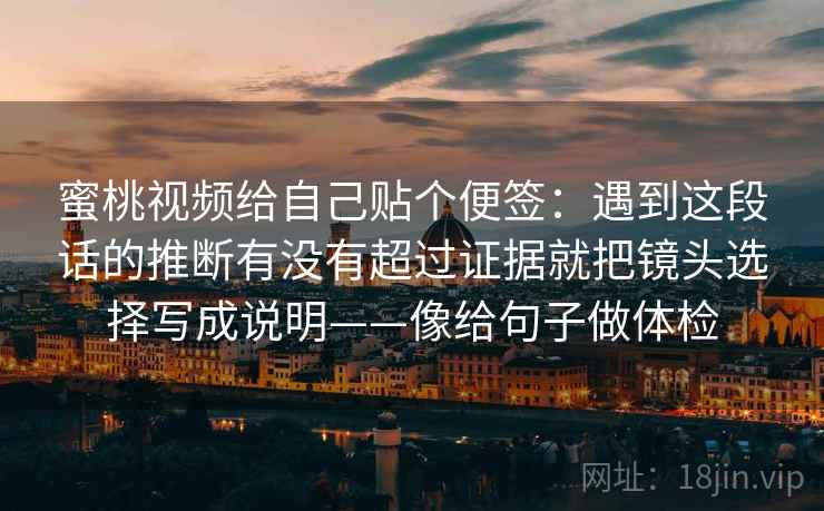 蜜桃视频给自己贴个便签：遇到这段话的推断有没有超过证据就把镜头选择写成说明——像给句子做体检