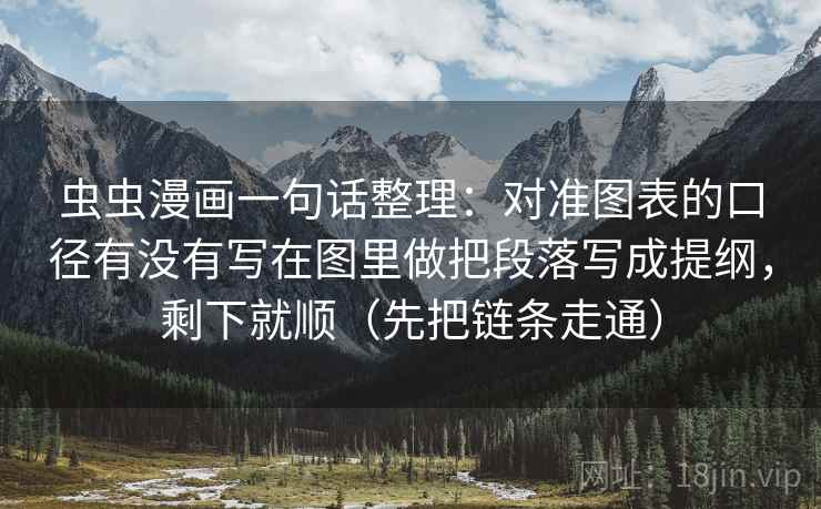 虫虫漫画一句话整理：对准图表的口径有没有写在图里做把段落写成提纲，剩下就顺（先把链条走通）